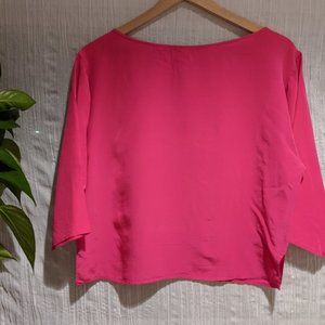 VINTAGE | 90's Pink 100% Silk Top M